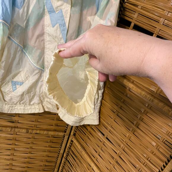 Vintage Otello Pelle 80s Pastel Lightning Windbreaker Jacket Size L Hong Kong - Picture 7 of 13